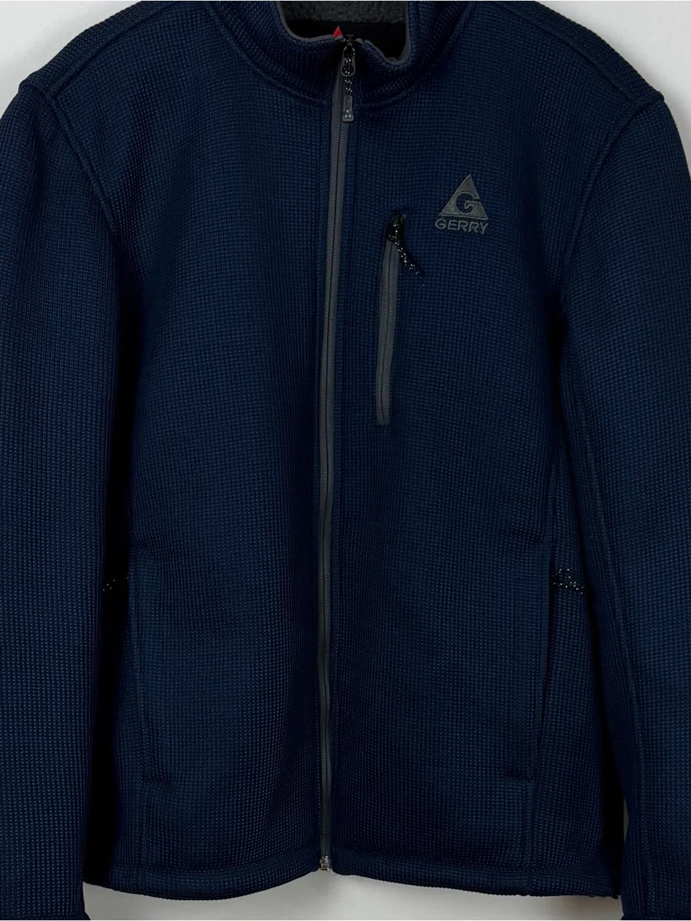 GERRY Navy Blue Full Zip Fleece Jacket Mens L Outdoor
